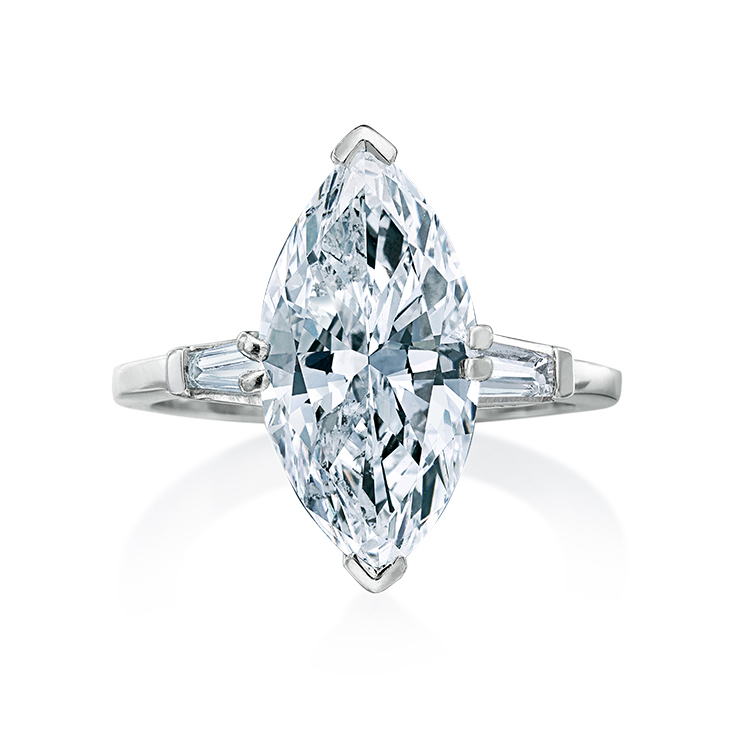 Platinum Marquise Cut Diamond Ring